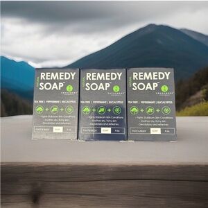 3 bars Natural Remedy Organic Bar Soap Tea tree/Peppermint/Eucalyptus BB 9/2026